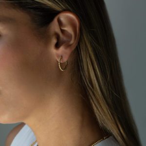 Beaded Hoop Earrings Model Photo